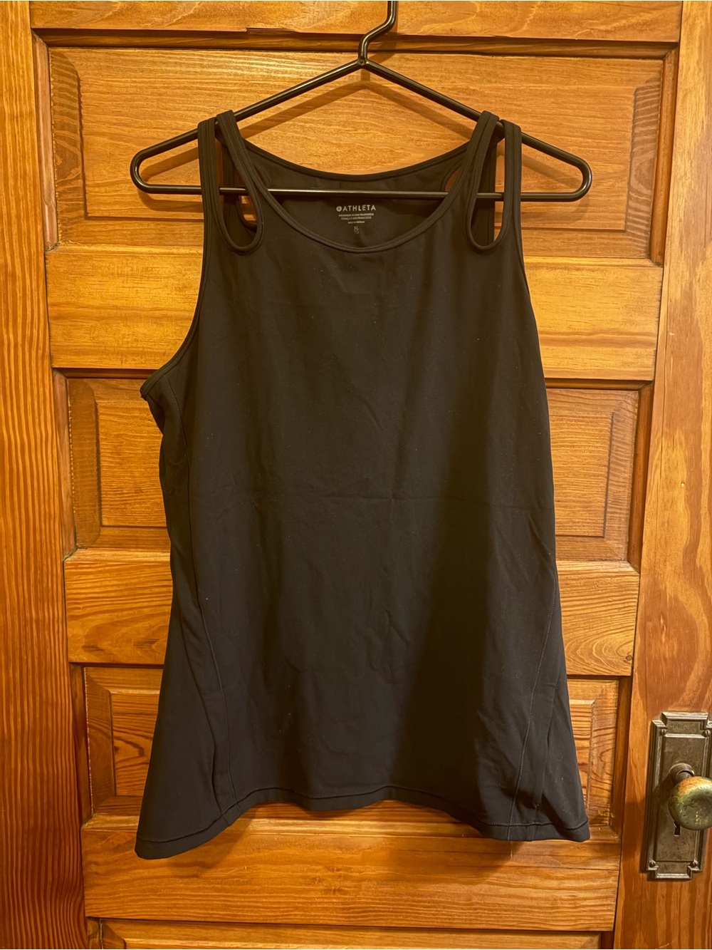 Athleta Black Double-Strap Athletic Tank Top XL strap activewear NWOT